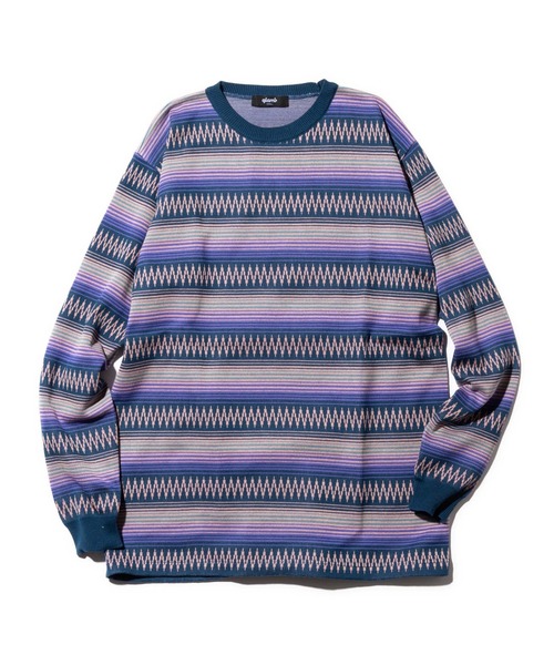 glamb(グラム)の「Ombre border knit / オンブレボーダーニット(ニット/セーター・メンズ・レッド/ブラック/ブルー・M/L/S)」の5枚目の写真