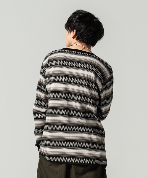 glamb(グラム)の「Ombre border knit / オンブレボーダーニット(ニット/セーター・メンズ・レッド/ブラック/ブルー・M/L/S)」の19枚目の写真