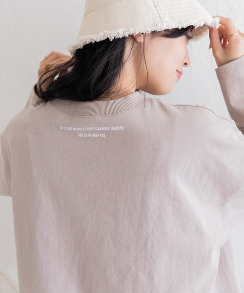 Mysa&Liina（ミーサリーナ）の「メッセージロゴプリント長袖Tシャツ（Tシャツ/カットソー・レディース・ベージュ/オフホワイト/ブラック・M）」の22枚目の写真