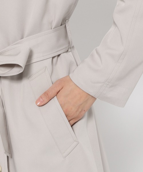 GLOBAL WORK（グローバルワーク）の「軽やか撥水花粉ガードトレンチ/925394（トレンチコート・レディース・ベージュ/グレイッシュベージュ/グレー系その他/ブルー系その他・SMALL/MEDIUM/LARGE/X-LARGE）」の14枚目の写真