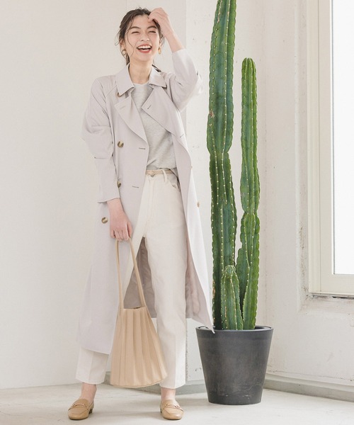 GLOBAL WORK（グローバルワーク）の「軽やか撥水花粉ガードトレンチ/925394（トレンチコート・レディース・ベージュ/グレイッシュベージュ/グレー系その他/ブルー系その他・SMALL/MEDIUM/LARGE/X-LARGE）」の9枚目の写真