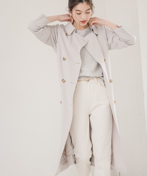 GLOBAL WORK（グローバルワーク）の「軽やか撥水花粉ガードトレンチ/925394（トレンチコート・レディース・ベージュ/グレイッシュベージュ/グレー系その他/ブルー系その他・SMALL/MEDIUM/LARGE/X-LARGE）」の10枚目の写真