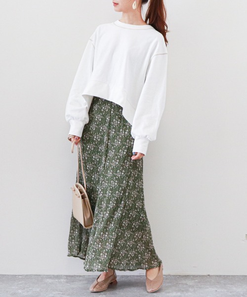 archives（アルシーヴ）の「楊柳フラワーミディフレアスカート（スカート・レディース・ブラック/ブラウン/オフホワイト/グリーン・MEDIUM）」の11枚目の写真