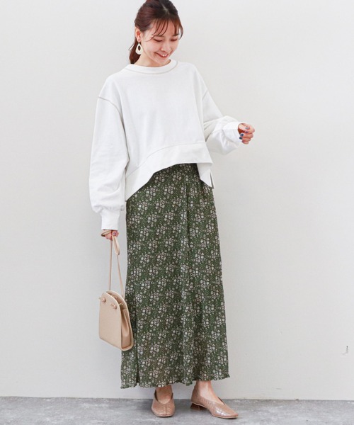 archives（アルシーヴ）の「楊柳フラワーミディフレアスカート（スカート・レディース・ブラック/ブラウン/オフホワイト/グリーン・MEDIUM）」の9枚目の写真