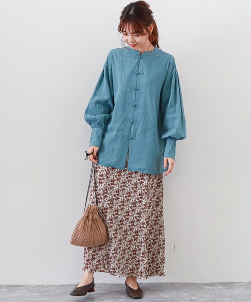 archives（アルシーヴ）の「楊柳フラワーミディフレアスカート（スカート・レディース・ブラック/ブラウン/オフホワイト/グリーン・MEDIUM）」の5枚目の写真