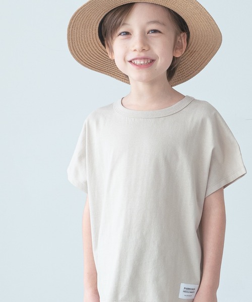 pairmanon（ペアマノン）の「ユニセックスドルマンスリーブ半袖Tシャツ（Tシャツ/カットソー・キッズ・ライトベージュ/ブラウン/ブラック/ブルー系その他3/モカ/ラベンダー/カーキ/グレイッシュベージュ/グレー/ピンク/ミント/アイボリー/ベージュ/グレー系その他/ベージュ系その他/パープル系その他/ベージュ系その他3/ブルー系その他2/ブラック系その他7/その他1/ブルー/マスタード・100/120/150/130/80/90/110/140）」の10枚目の写真