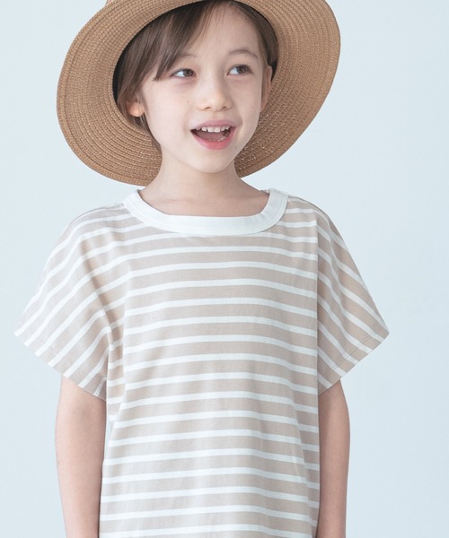 pairmanon（ペアマノン）の「ユニセックスドルマンスリーブ半袖Tシャツ（Tシャツ/カットソー・キッズ・ライトベージュ/ブラウン/ブラック/ブルー系その他3/モカ/ラベンダー/カーキ/グレイッシュベージュ/グレー/ピンク/ミント/アイボリー/ベージュ/グレー系その他/ベージュ系その他/パープル系その他/ベージュ系その他3/ブルー系その他2/ブラック系その他7/その他1/ブルー/マスタード・100/120/150/130/80/90/110/140）」の12枚目の写真