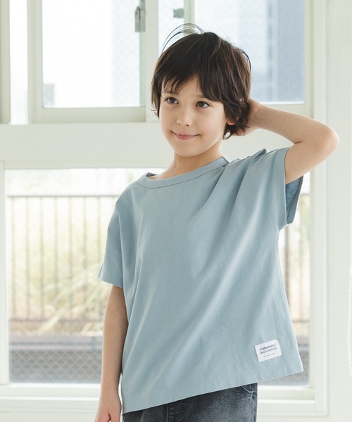 pairmanon（ペアマノン）の「ユニセックスドルマンスリーブ半袖Tシャツ（Tシャツ/カットソー・キッズ・ライトベージュ/ブラウン/ブラック/ブルー系その他3/モカ/ラベンダー/カーキ/グレイッシュベージュ/グレー/ピンク/ミント/アイボリー/ベージュ/グレー系その他/ベージュ系その他/パープル系その他/ベージュ系その他3/ブルー系その他2/ブラック系その他7/その他1/ブルー/マスタード・100/120/150/130/80/90/110/140）」の17枚目の写真