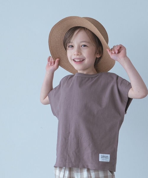 pairmanon（ペアマノン）の「ユニセックスドルマンスリーブ半袖Tシャツ（Tシャツ/カットソー・キッズ・ライトベージュ/ブラウン/ブラック/ブルー系その他3/モカ/ラベンダー/カーキ/グレイッシュベージュ/グレー/ピンク/ミント/アイボリー/ベージュ/グレー系その他/ベージュ系その他/パープル系その他/ベージュ系その他3/ブルー系その他2/ブラック系その他7/その他1/ブルー/マスタード・100/120/150/130/80/90/110/140）」の7枚目の写真