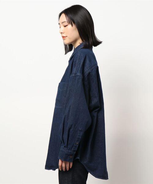 RAG MACHINE（ラグマシーン）の「【RAG MACHINE】デニムシャツアウター（シャツ/ブラウス・レディース・ダークインディゴブルー/ネイビー・L/M）」の4枚目の写真