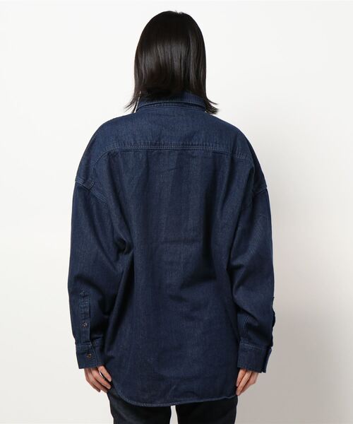 RAG MACHINE（ラグマシーン）の「【RAG MACHINE】デニムシャツアウター（シャツ/ブラウス・レディース・ダークインディゴブルー/ネイビー・L/M）」の3枚目の写真