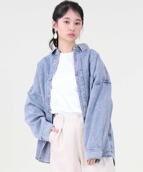 RAG MACHINE（ラグマシーン）の「【RAG MACHINE】デニムシャツアウター（シャツ/ブラウス・レディース・ダークインディゴブルー/ネイビー・L/M）」の5枚目の写真