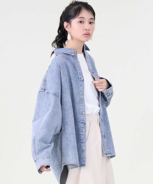 RAG MACHINE（ラグマシーン）の「【RAG MACHINE】デニムシャツアウター（シャツ/ブラウス・レディース・ダークインディゴブルー/ネイビー・L/M）」の7枚目の写真