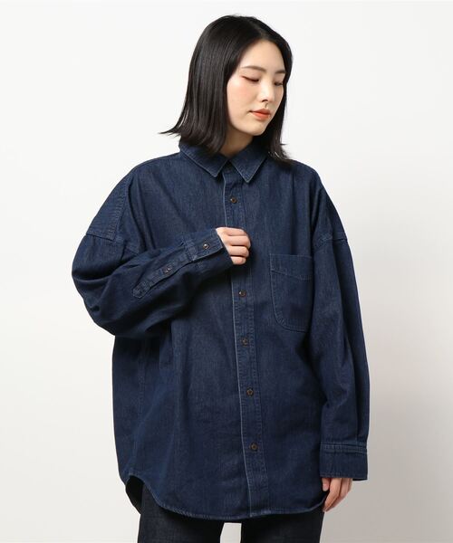 RAG MACHINE（ラグマシーン）の「【RAG MACHINE】デニムシャツアウター（シャツ/ブラウス・レディース・ダークインディゴブルー/ネイビー・L/M）」の17枚目の写真