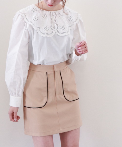 archives(アルシーヴ)の「コットンレースビックカラーブラウス(シャツ/ブラウス・レディース・ベージュ/ブラック/オフホワイト・MEDIUM)」の14枚目の写真