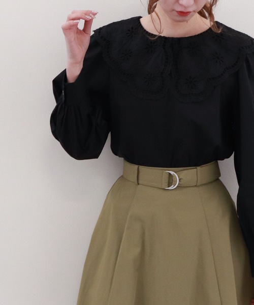 archives(アルシーヴ)の「コットンレースビックカラーブラウス(シャツ/ブラウス・レディース・ベージュ/ブラック/オフホワイト・MEDIUM)」の7枚目の写真