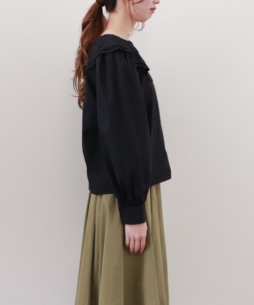 archives(アルシーヴ)の「コットンレースビックカラーブラウス(シャツ/ブラウス・レディース・ベージュ/ブラック/オフホワイト・MEDIUM)」の13枚目の写真