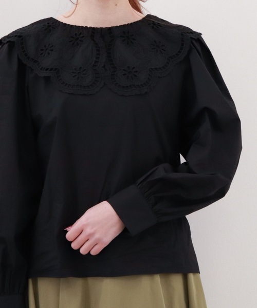 archives(アルシーヴ)の「コットンレースビックカラーブラウス(シャツ/ブラウス・レディース・ベージュ/ブラック/オフホワイト・MEDIUM)」の11枚目の写真