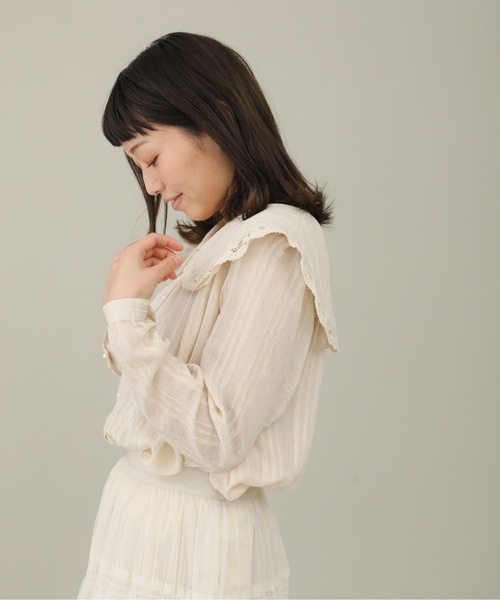 sakishimatokyo（サキシマトーキョー）の「【ZOZO限定】サキシマamp「エリノフロントタックビックカラーデザインブラウス」（シャツ/ブラウス・レディース・ブラック/ベージュ/ホワイト・FREE）」の7枚目の写真