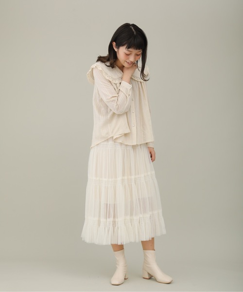 sakishimatokyo（サキシマトーキョー）の「【ZOZO限定】サキシマamp「エリノフロントタックビックカラーデザインブラウス」（シャツ/ブラウス・レディース・ブラック/ベージュ/ホワイト・FREE）」の5枚目の写真