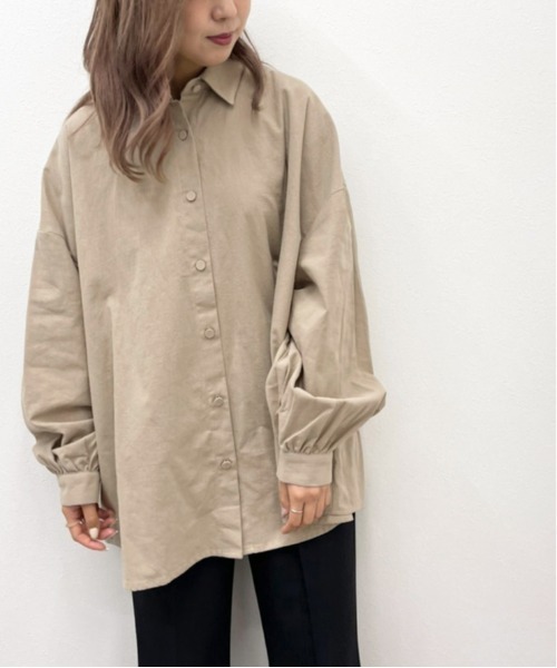 apres jour mignon（アプレジュールミニョン）の「BIGルーズシャツ【ZOZOTOWN限定アイテム】（シャツ/ブラウス・レディース・アイボリー/ベージュ/カーキ・X-LARGE/フリー）」の5枚目の写真