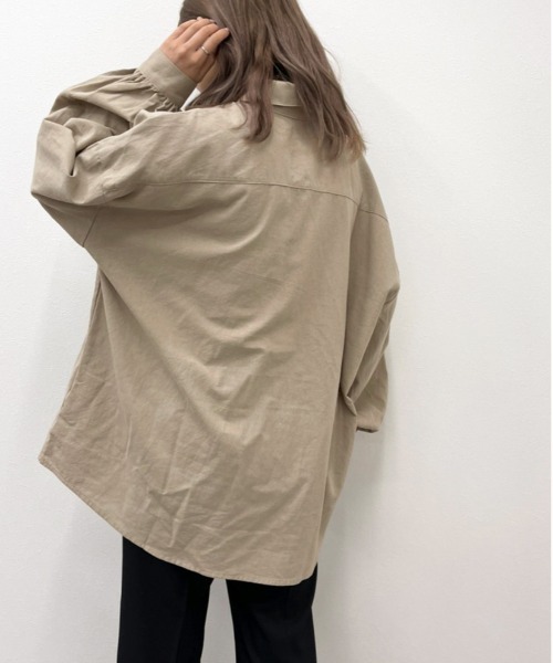apres jour mignon（アプレジュールミニョン）の「BIGルーズシャツ【ZOZOTOWN限定アイテム】（シャツ/ブラウス・レディース・アイボリー/ベージュ/カーキ・X-LARGE/フリー）」の9枚目の写真