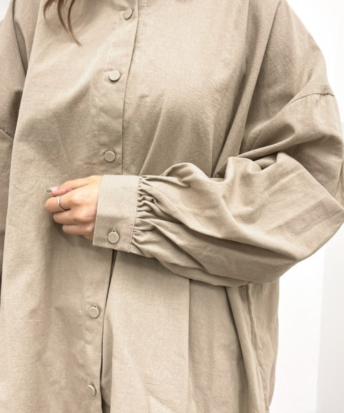 apres jour mignon（アプレジュールミニョン）の「BIGルーズシャツ【ZOZOTOWN限定アイテム】（シャツ/ブラウス・レディース・アイボリー/ベージュ/カーキ・X-LARGE/フリー）」の6枚目の写真