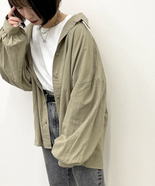 apres jour mignon（アプレジュールミニョン）の「BIGルーズシャツ【ZOZOTOWN限定アイテム】（シャツ/ブラウス・レディース・アイボリー/ベージュ/カーキ・X-LARGE/フリー）」の14枚目の写真