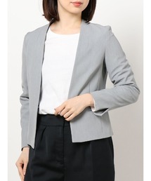 TONAL（トーナル）の「【セットアップ可能】ウールライクストレッチコンパクトジャケット（ノーカラージャケット・レディース）」