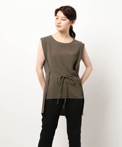 INTERPLANET（インタープラネット）の「エシカルポリブラウス（シャツ/ブラウス・レディース・ライトグレー/ブラウン/カーキ・FREE）」の3枚目の写真