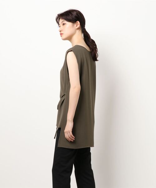 INTERPLANET（インタープラネット）の「エシカルポリブラウス（シャツ/ブラウス・レディース・ライトグレー/ブラウン/カーキ・FREE）」の4枚目の写真