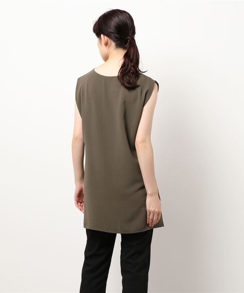 INTERPLANET（インタープラネット）の「エシカルポリブラウス（シャツ/ブラウス・レディース・ライトグレー/ブラウン/カーキ・FREE）」の5枚目の写真