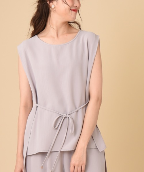 INTERPLANET（インタープラネット）の「エシカルポリブラウス（シャツ/ブラウス・レディース・ライトグレー/ブラウン/カーキ・FREE）」の2枚目の写真