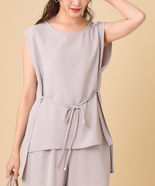 INTERPLANET（インタープラネット）の「エシカルポリブラウス（シャツ/ブラウス・レディース・ライトグレー/ブラウン/カーキ・FREE）」の6枚目の写真