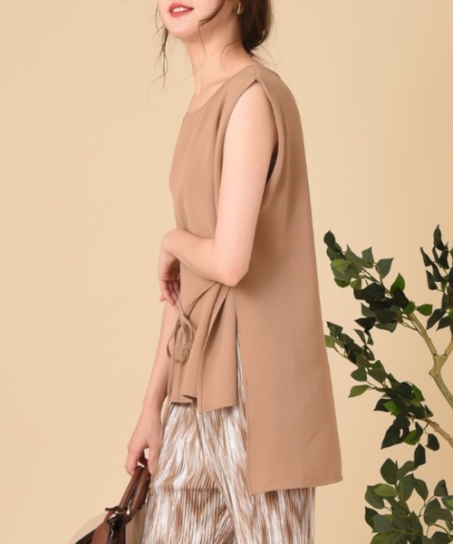 INTERPLANET（インタープラネット）の「エシカルポリブラウス（シャツ/ブラウス・レディース・ライトグレー/ブラウン/カーキ・FREE）」の14枚目の写真