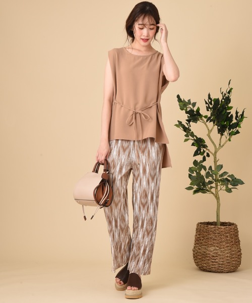 INTERPLANET（インタープラネット）の「エシカルポリブラウス（シャツ/ブラウス・レディース・ライトグレー/ブラウン/カーキ・FREE）」の17枚目の写真