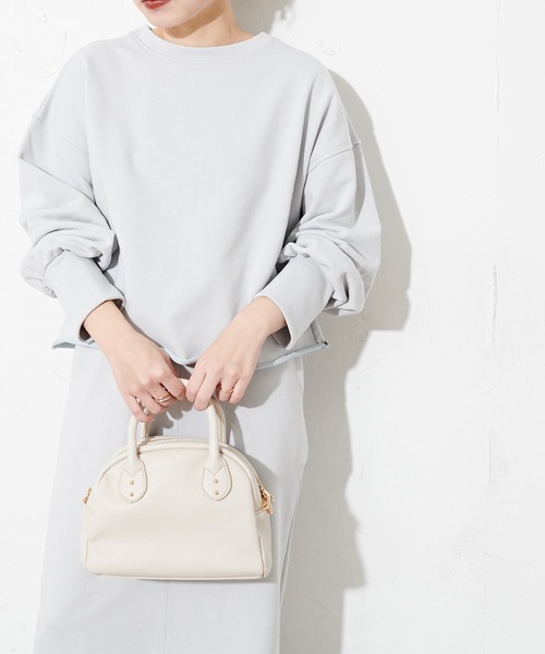 natural couture(ナチュラルクチュール)の「太ショルダーボストンバッグ(ボストンバッグ・レディース・アイボリー/ブラック/ラベンダー・FREE)」の10枚目の写真