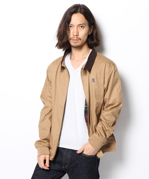 GIORDANO（ジョルダーノ）の「[GIORDANO]ライオン刺繍スイングトップブルゾン（ブルゾン・メンズ・ベージュ/ネイビー・LARGE/MEDIUM）」の5枚目の写真