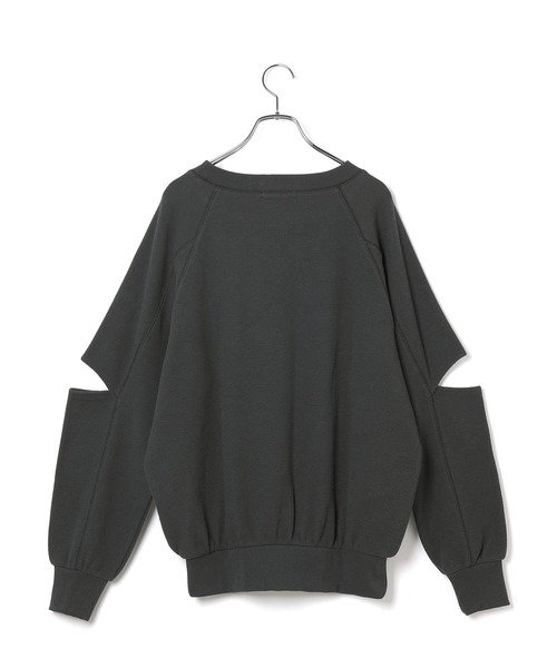 ADAM ET ROPE'(アダムエロペ)の「オープンアームプルオーバー(スウェット・レディース・チャコールグレー/ホワイト・FREE)」の8枚目の写真