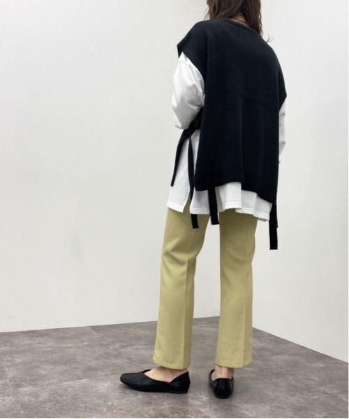 apres jour mignon（アプレジュールミニョン）の「サイドリボンニットベスト【ZOZOTOWN限定アイテム】（ベスト・レディース・カーキ/ブラック/アイボリー・フリー/X-LARGE）」の22枚目の写真
