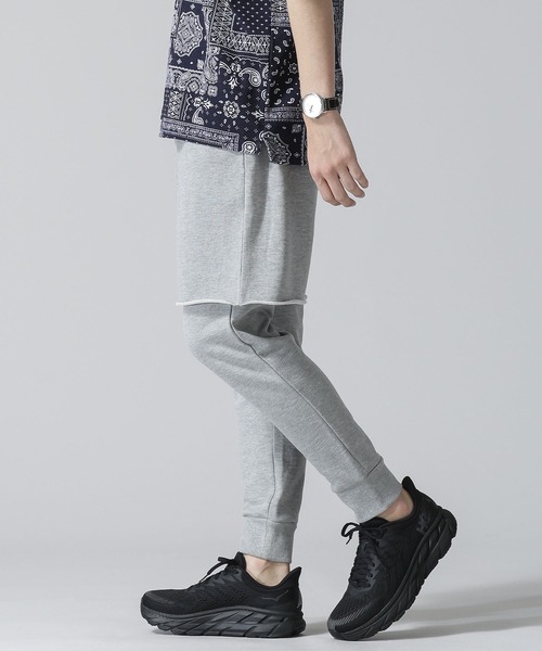 NANO universe（ナノユニバース）の「レイヤードリラックススウェットパンツ（スウェットパンツ・メンズ・トップグレー/ブラック/サンドベージュ・LARGE/SMALL/MEDIUM）」の11枚目の写真