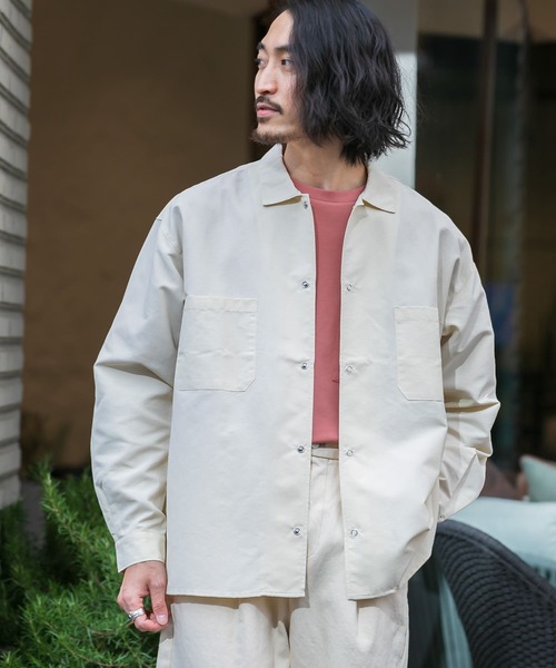 URBAN RESEARCH Sonny Label(アーバンリサーチサニーレーベル)の「グログランナイロンオーバーシャツ(シャツ/ブラウス・メンズ・ホワイト/ブラック/ライトブルー・MEDIUM/LARGE)」の1枚目の写真