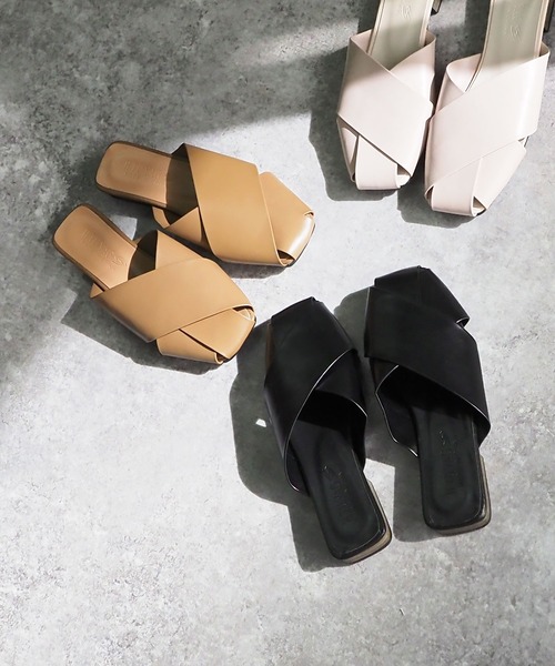 Riberry（リベリー）の「クロスメッシュスリッパサンダル（サンダル・レディース・ホワイト/ブラック/ベージュ・LARGE/MEDIUM）」の9枚目の写真