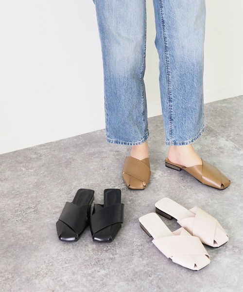 Riberry（リベリー）の「クロスメッシュスリッパサンダル（サンダル・レディース・ホワイト/ブラック/ベージュ・LARGE/MEDIUM）」の11枚目の写真