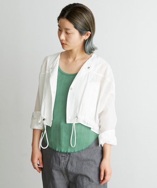 nitca(ニトカ)の「.._◇Cu/Cタイプライタートリプルワッシャーショートブルゾン(ブルゾン・レディース・ホワイト/パープル/グリーン・FREE)」の8枚目の写真