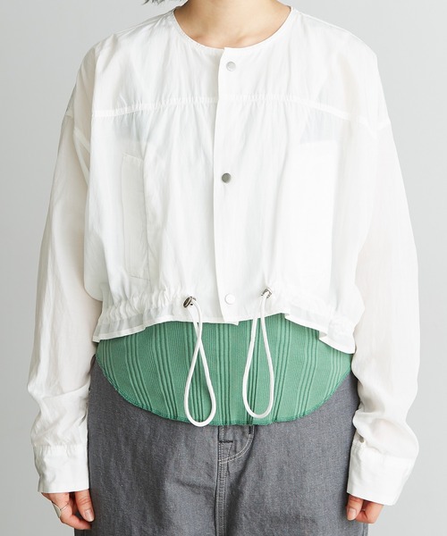 nitca(ニトカ)の「.._◇Cu/Cタイプライタートリプルワッシャーショートブルゾン(ブルゾン・レディース・ホワイト/パープル/グリーン・FREE)」の15枚目の写真