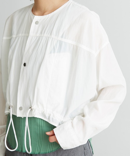 nitca(ニトカ)の「.._◇Cu/Cタイプライタートリプルワッシャーショートブルゾン(ブルゾン・レディース・ホワイト/パープル/グリーン・FREE)」の16枚目の写真