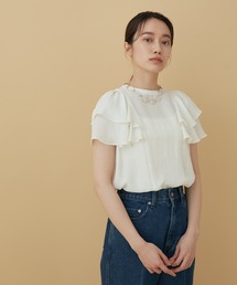 ADAM ET ROPE'（アダムエロペ）の「＜洗える＞ラッフルジョーゼットブラウス（シャツ/ブラウス）」