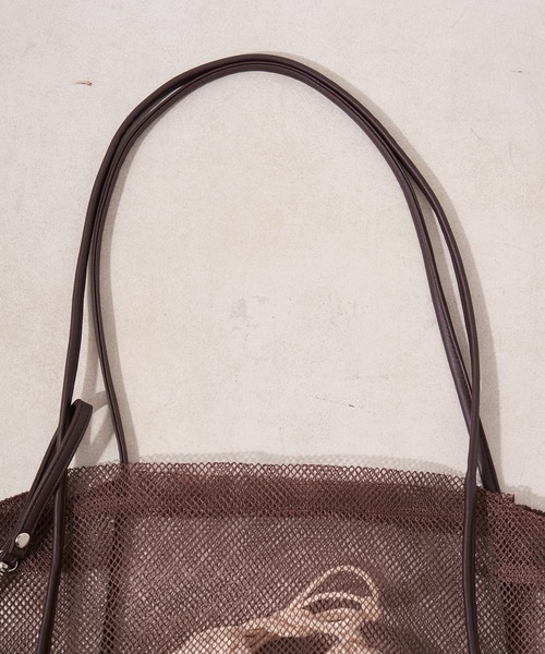 DISCOAT(ディスコート)の「パイピングメッシュトートバッグ(トートバッグ・レディース・ブラック/ブラウン/ベージュ・FREE)」の10枚目の写真