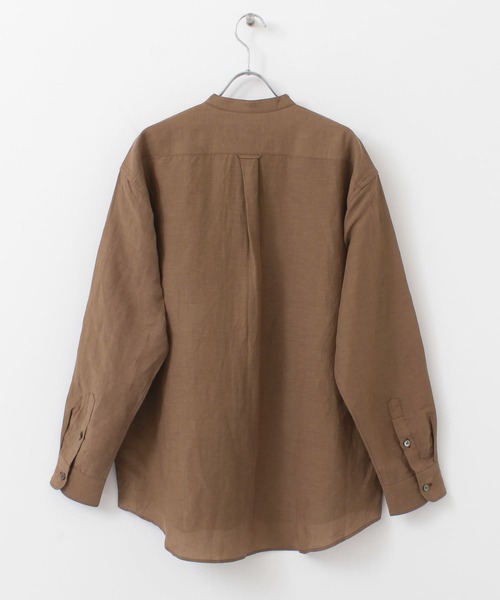 URBAN RESEARCH（アーバンリサーチ）の「ドレープリネンバンドカラーシャツ（シャツ/ブラウス・メンズ・ブラウン/ライトベージュ/ブラック系その他・LARGE/MEDIUM）」の15枚目の写真